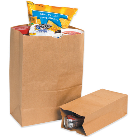 12 x 7 x 17" Kraft Grocery Bags - 25 PK